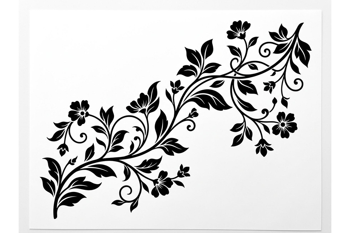 Elegant Floral Vine Silhouette, an Object Graphic by Creativeshirt (Photo 2 of 3)