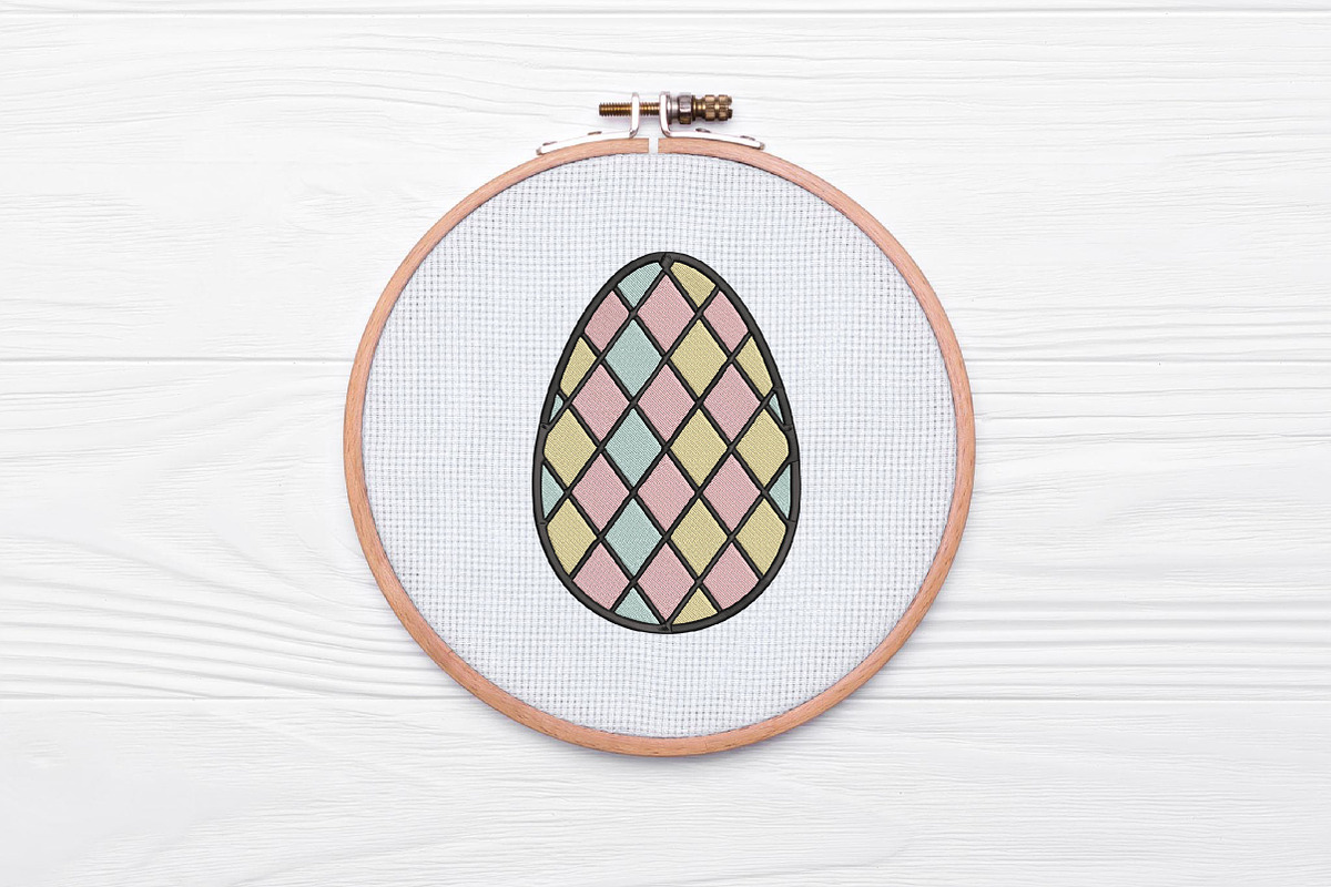 Easter Egg Embroidery Design, an Illustration by Pixels.Craft (Photo 2 of 4)