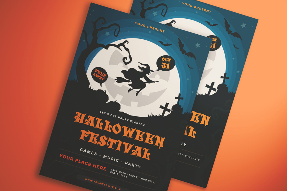 Halloween Festival Flyer, a Flyer Template by KMZVR.Lab (Photo 2 of 3)