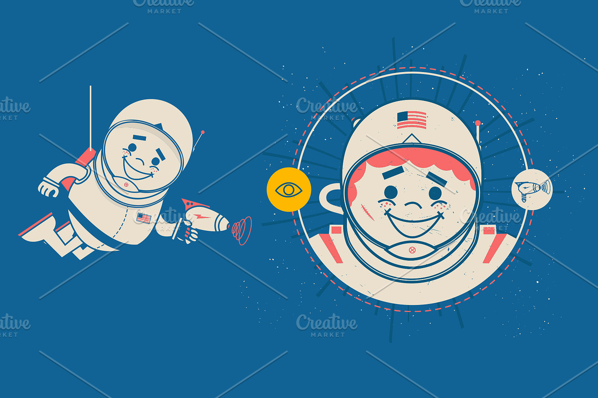 Retro Astronaut, an Illustration by Ryder Doty (Photo 1 of 3)
