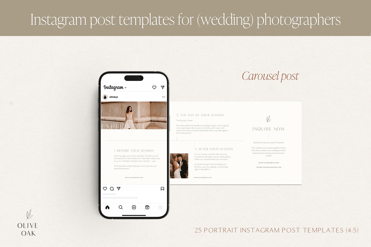 Wedding Photographer Instagram Posts, a Social Media Template by Wonderlik Webdesign (Photo 8 of 11)