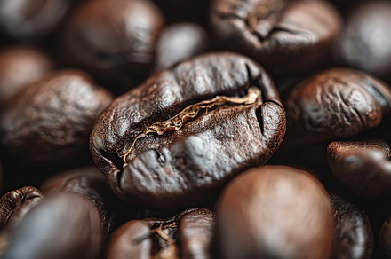 Background of coffee beans, a Food & Drink Photo by AlyaAnd
