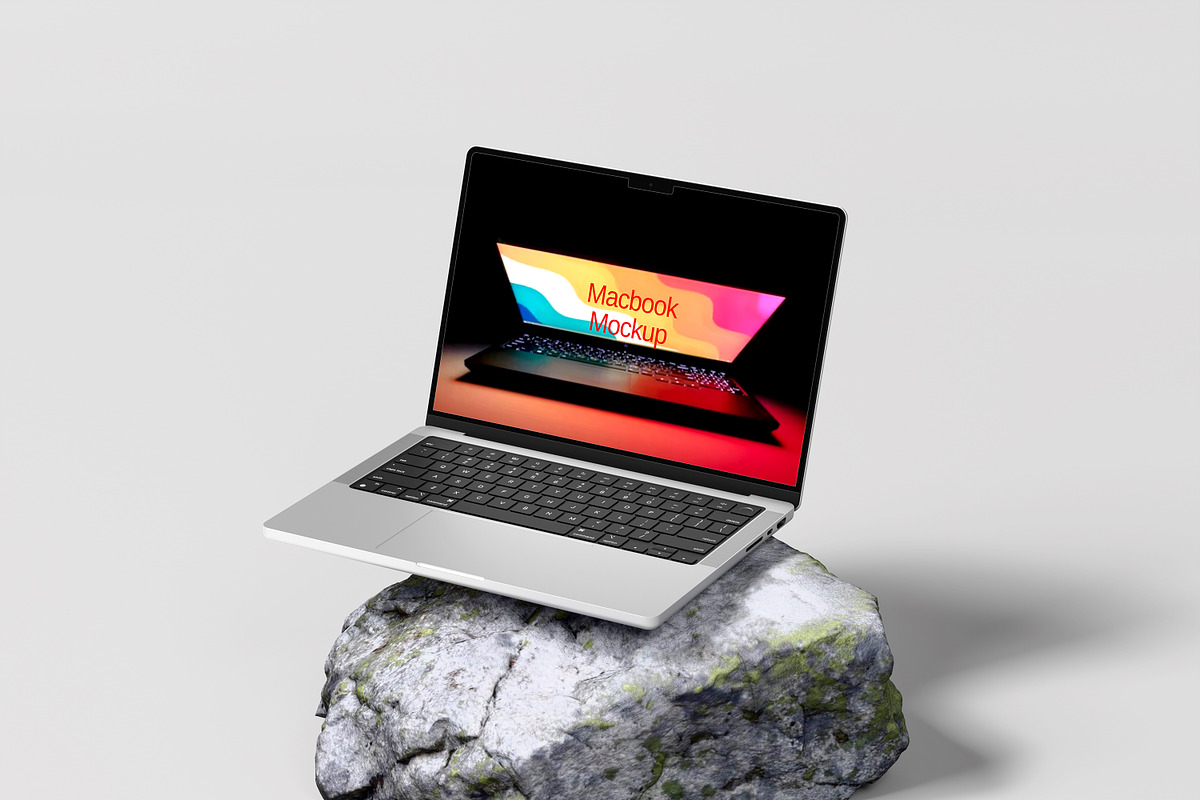 High-Quality MacBook Mockup, a Wearable Device Mockup by safrizalstudio (Photo 3 of 5)