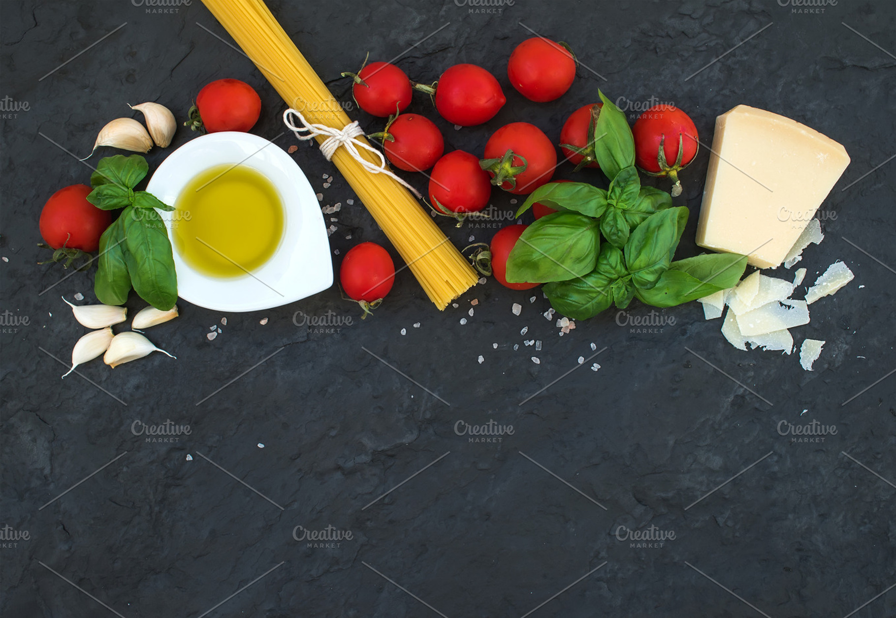 Ingredients for cooking pasta stock photo containing ingredient and food, a Food & Drink Photo by Foxys