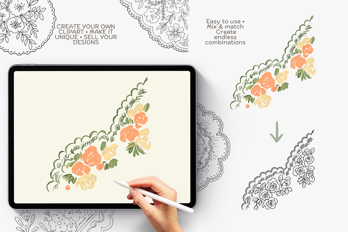 80 floral Procreate stamps, a Brush Add-On by Patishop Art (Photo 4 of 7)