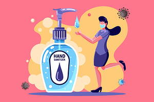 Washing Hands with Hand Sanitizer
