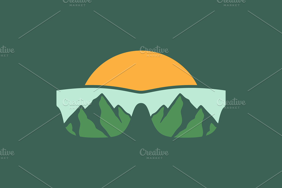 sunglasses adventure mountain logo, a Branding & Logo Template by devastd