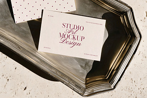 Two Vintage Business Cards Mockup, a Product Mockup by nkate