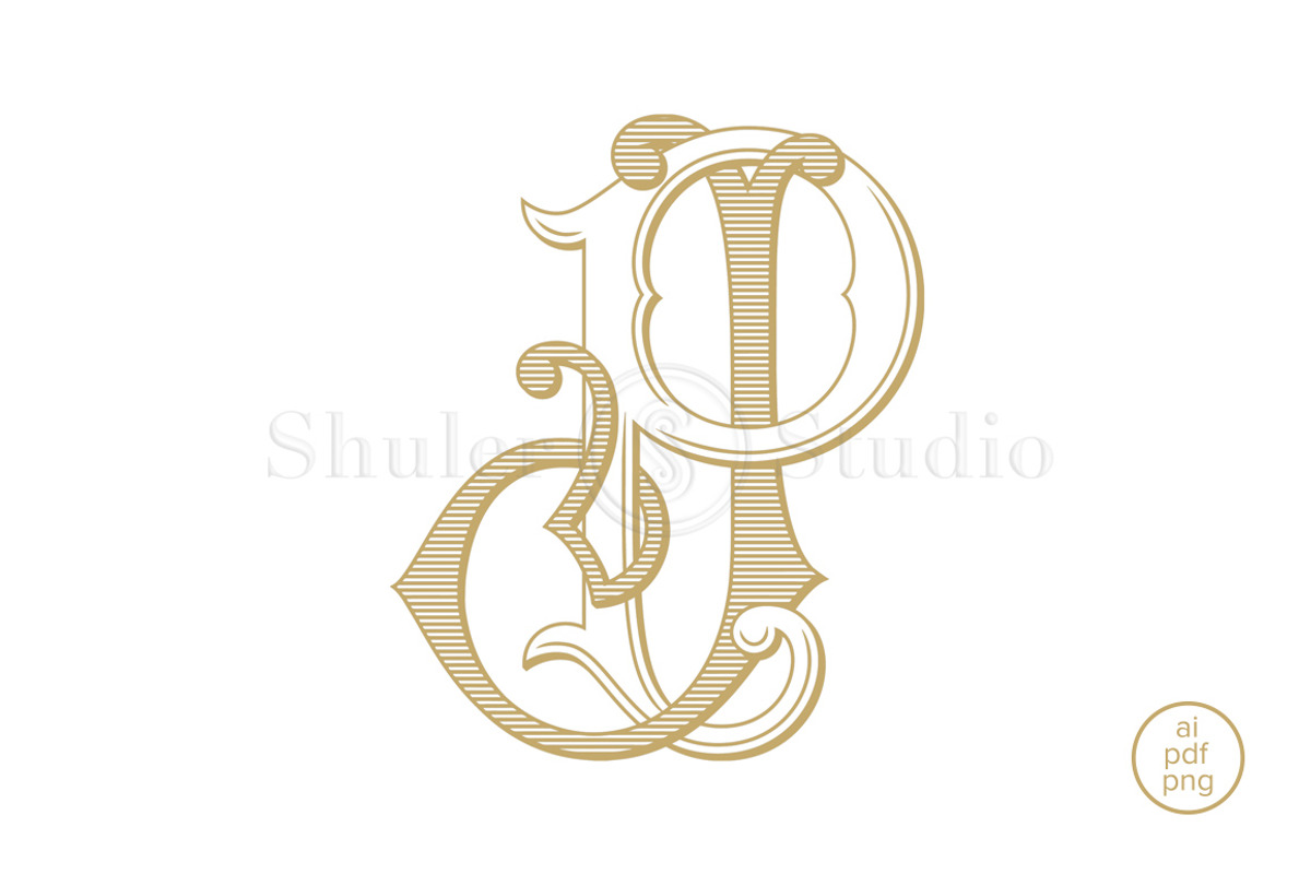 JP Monogram PJ Monogram, a Branding & Logo Template by Shuler Studio