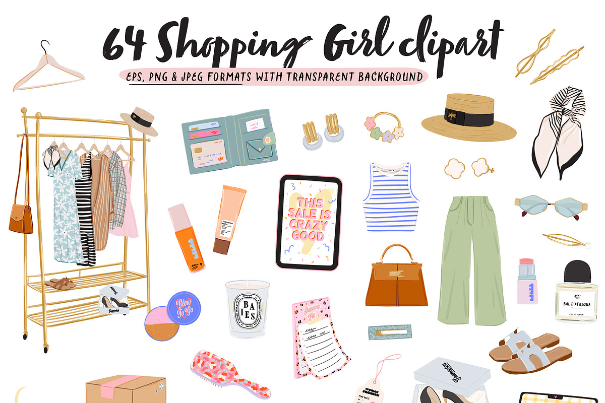 Shopping Girl Clipart Fashion Quotes, an Object Graphic by Ruslana Lubenets (Photo 4 of 15)