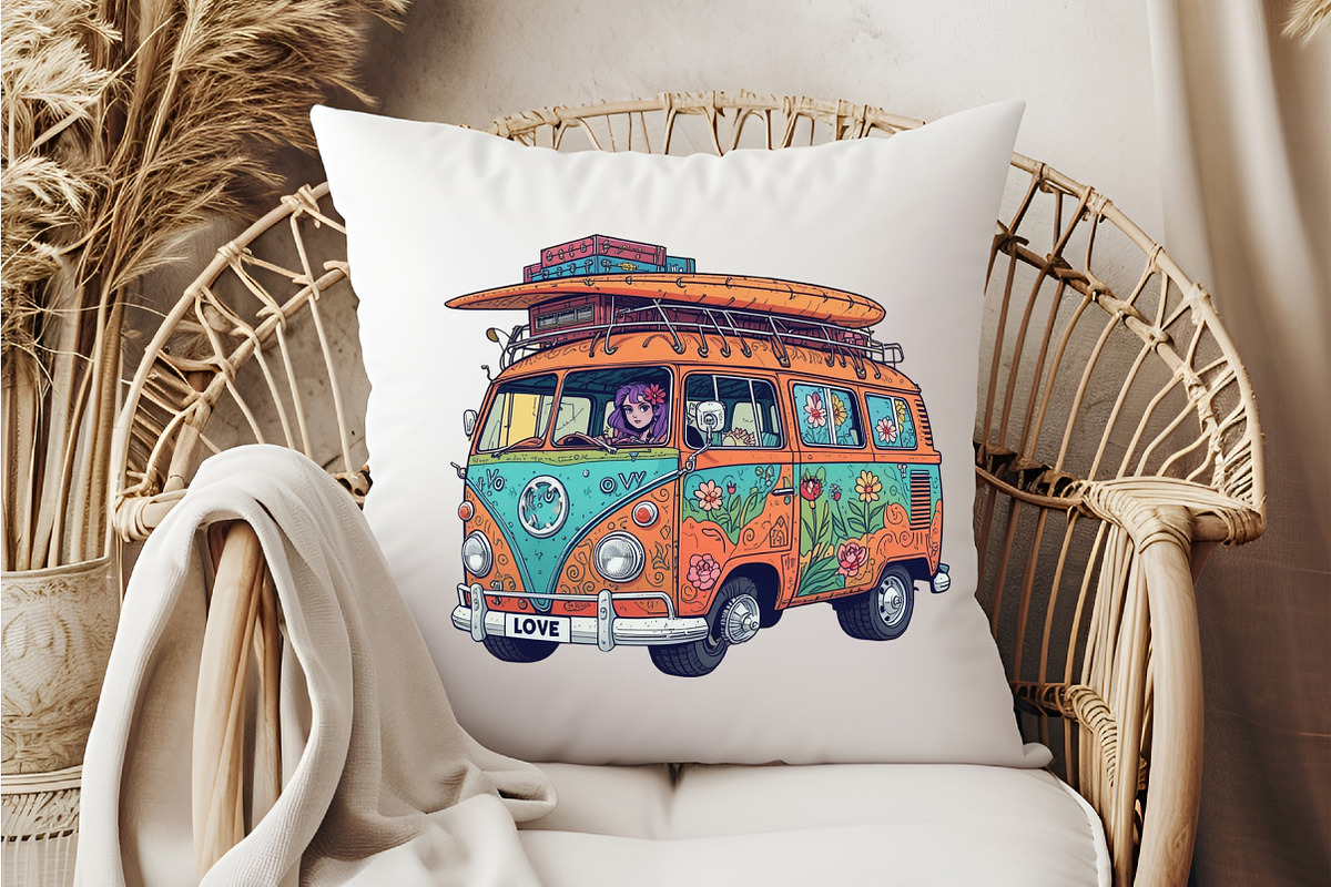 Happy Summer Van Clipart, an Illustration by DreamCafeArt (Photo 5 of 7)