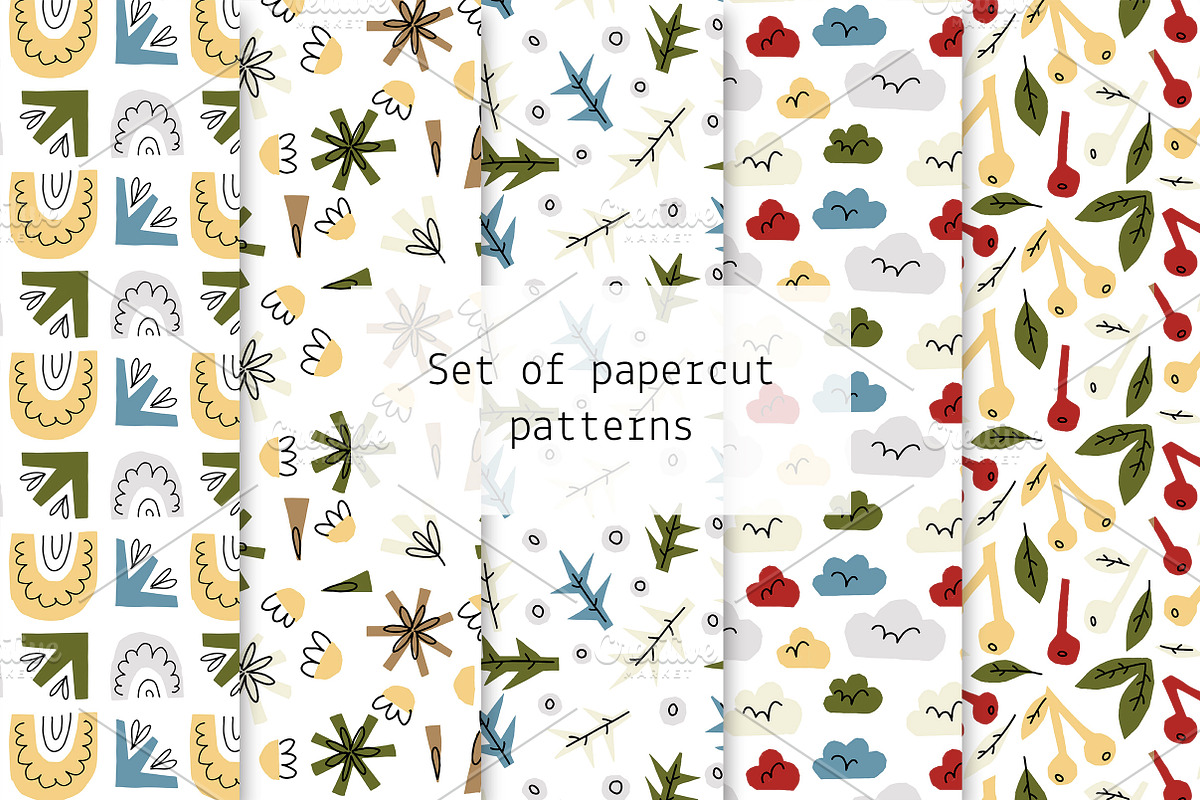 Set of papercut patterns, a Pattern Graphic by Lyolya Profitrolya (Photo 1 of 6)