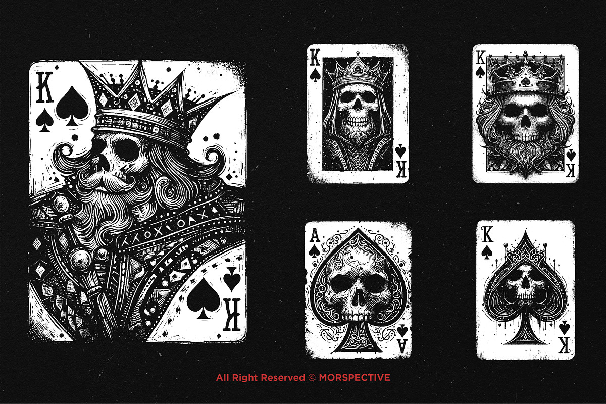 10 Bundle Dark Art Spade Cards King, an Illustration by Morspective (Photo 3 of 7)
