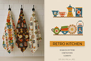 Retro Kitchen Tea & Coffee Clipart, a Food Illustration by Irina Ostapenko (Thumbnail 1 of 9)