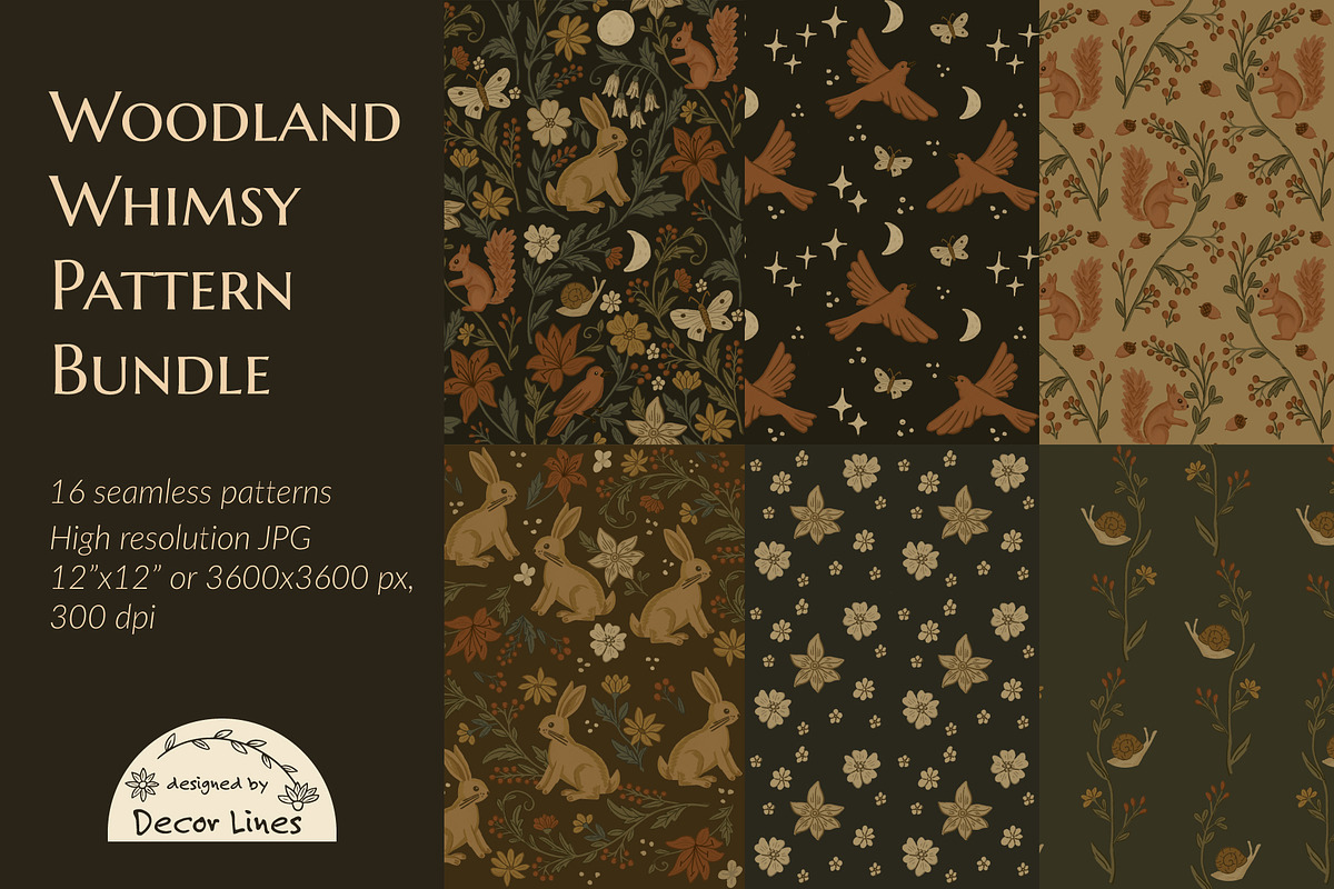Woodland Seamless Pattern Bundle, a Pattern Graphic by Decor Lines (Photo 1 of 8)