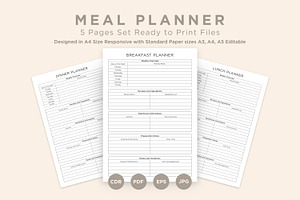 Meal Planning Pages Set V-01