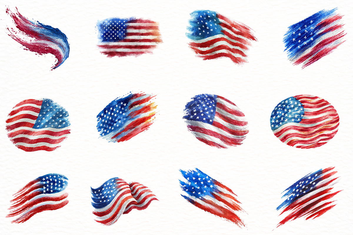 Patriotic American Brushtrokes Clipa, an Illustration by Designworld (Photo 2 of 8)