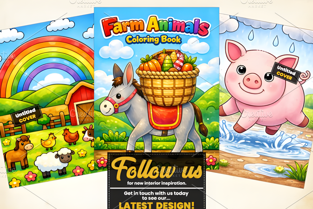 Farm Animals Coloring Pages for Kids, an Animal Illustration by Ink Gallery (Photo 3 of 3)