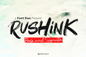 Rushink Font Duo Brush & Signature