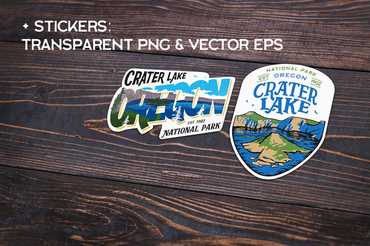 Crater Lake National Park Oregon Tee, an Illustration by Paul Lesser (Photo 9 of 9)