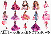 Glamour Girl Glam Pink Clipart PNG, an Illustration by Canvas Craft (Thumbnail 3 of 7)