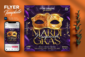 Mardi Gras Flyer Template, a Flyer Template by Hubzway