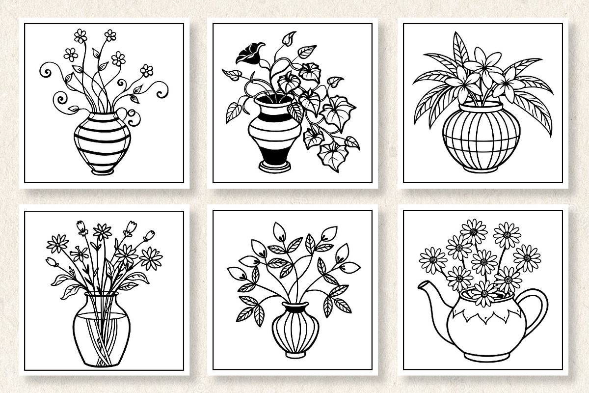 Flowers Vase Coloring Book, a Photo by Wow Magic (Photo 3 of 3)