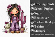 Whimsical Cowgirl Clipart Bundle, a Seasonal Illustration by Canvas Craft (Thumbnail 3 of 10)