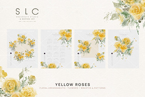 Yellow Roses Bouquet & Patterns