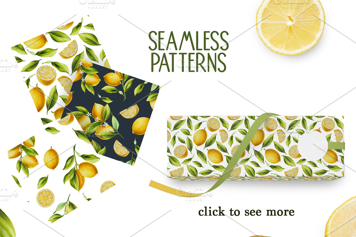 Lemons hand drawn clip art, a Food Illustration by Navenzeles (Photo 7 of 8)
