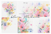 Watercolor  flowers Digital paper, a Texture Graphic by Anna Sokol (Thumbnail 12 of 13)