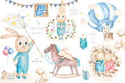 Dream Land Watercolor cute Bunnys, an Animal Illustration by Ann Art Houze (Thumbnail 2 of 6)