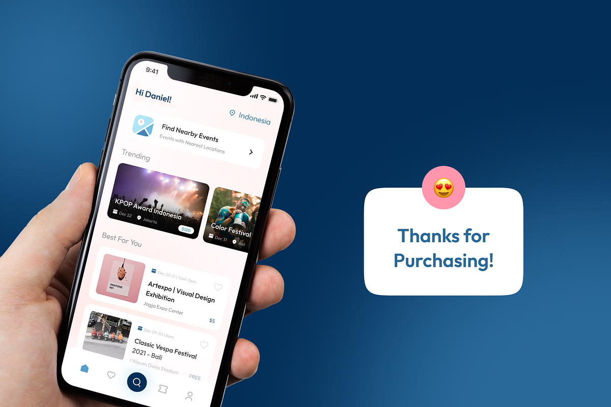 Evento - Event Booking Apps UI KIT, an App Template by Vektora Studio (Photo 6 of 6)