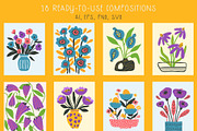 DOPAMINE BLOOMS - vector florals kit, a Decorative Illustration by My Space Garden (Thumbnail 6 of 17)