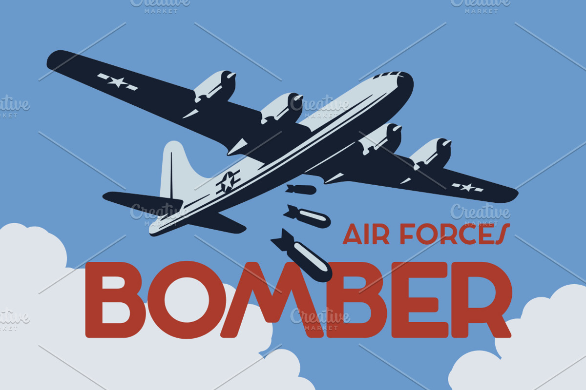 World war 2 bomber aircraft poster, an Illustration by Ledokolua