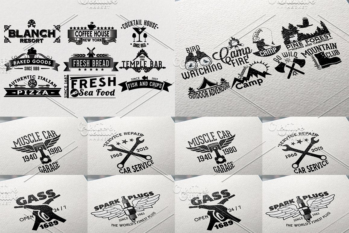 300++ Retro Labels and Badges Bundle, a Branding & Logo Template by Arys Design (Photo 10 of 12)