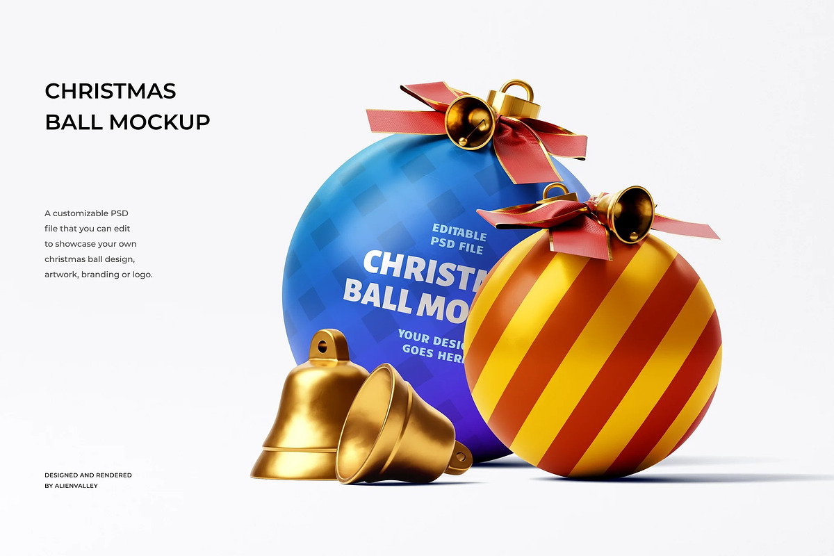 Christmas Ball Mockup, a Product Mockup by zpackcreative (Photo 1 of 6)