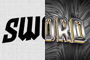 Sword 3D editable text effect, a Layer Style Add-On by Hello Muh (Thumbnail 2 of 2)