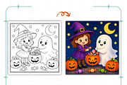 Happy Halloween Coloring Book, a Seasonal Illustration by Coco Bloom (Thumbnail 3 of 8)