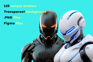 125 Cyborg Avatars Bundle