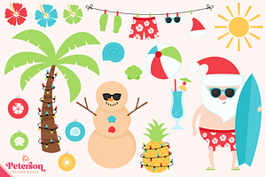 Christmas in July Clipart, an Illustration by Peterson Design House