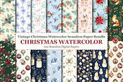 Christmas Watercolor Seamless Papers, a Pattern Graphic by XPERTDESIGNER (Thumbnail 1 of 12)
