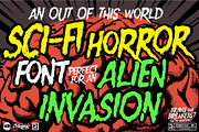 Brains for Breakfast - Sci-Fi Font, a Handwritten Font by Remedy667 (Thumbnail 3 of 10)