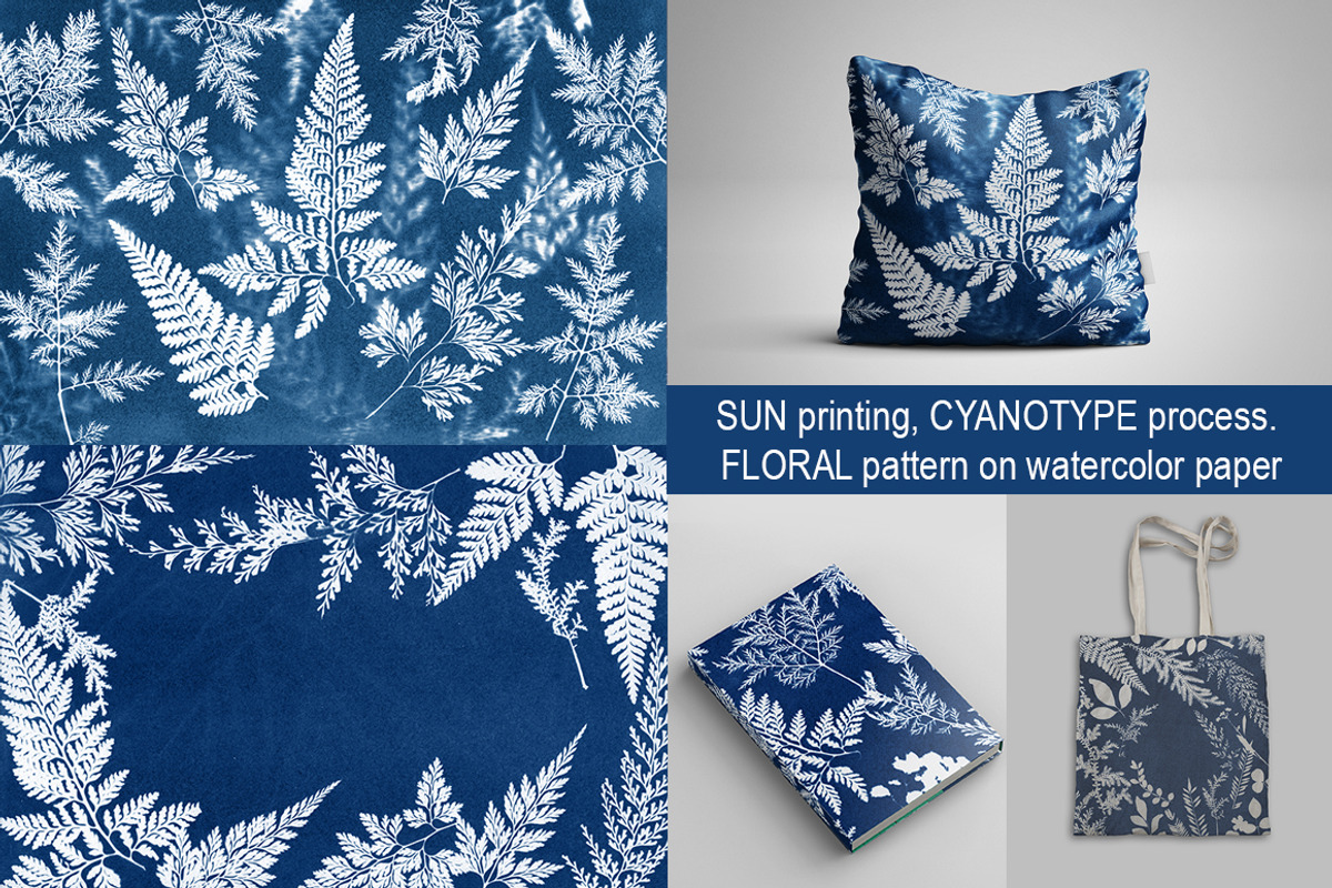 Cyanotype process Floral pattern, a Pattern Graphic by vetre.antanaviciute (Photo 1 of 5)
