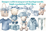 Baby Boy Blue Boho nursery clipart, a Person Illustration by Mermaids Cove (Thumbnail 4 of 10)