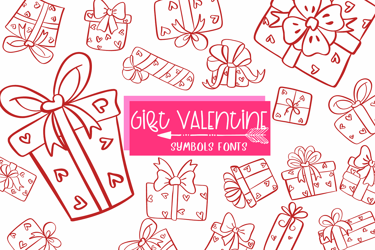 Gift Valentine | Symbols Fonts, a Symbol Font by Sirinart (Photo 1 of 7)