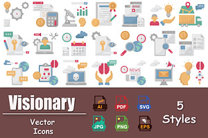 Visionary Vector Icon Pack, a Solid Icon by Vector Portal