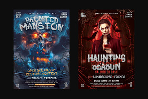 7 Halloween Flyer Templates PSD