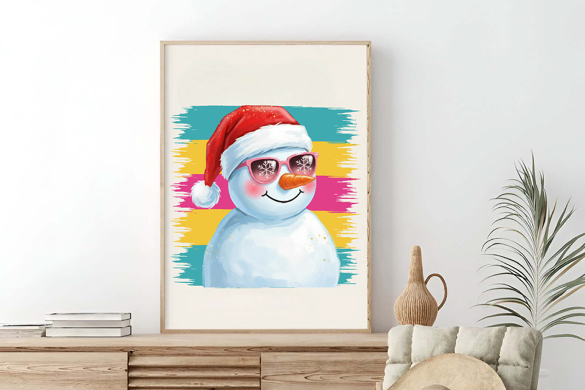 Glitter Christmas Snowman PNG, an Illustration by SinaCreation (Photo 3 of 7)