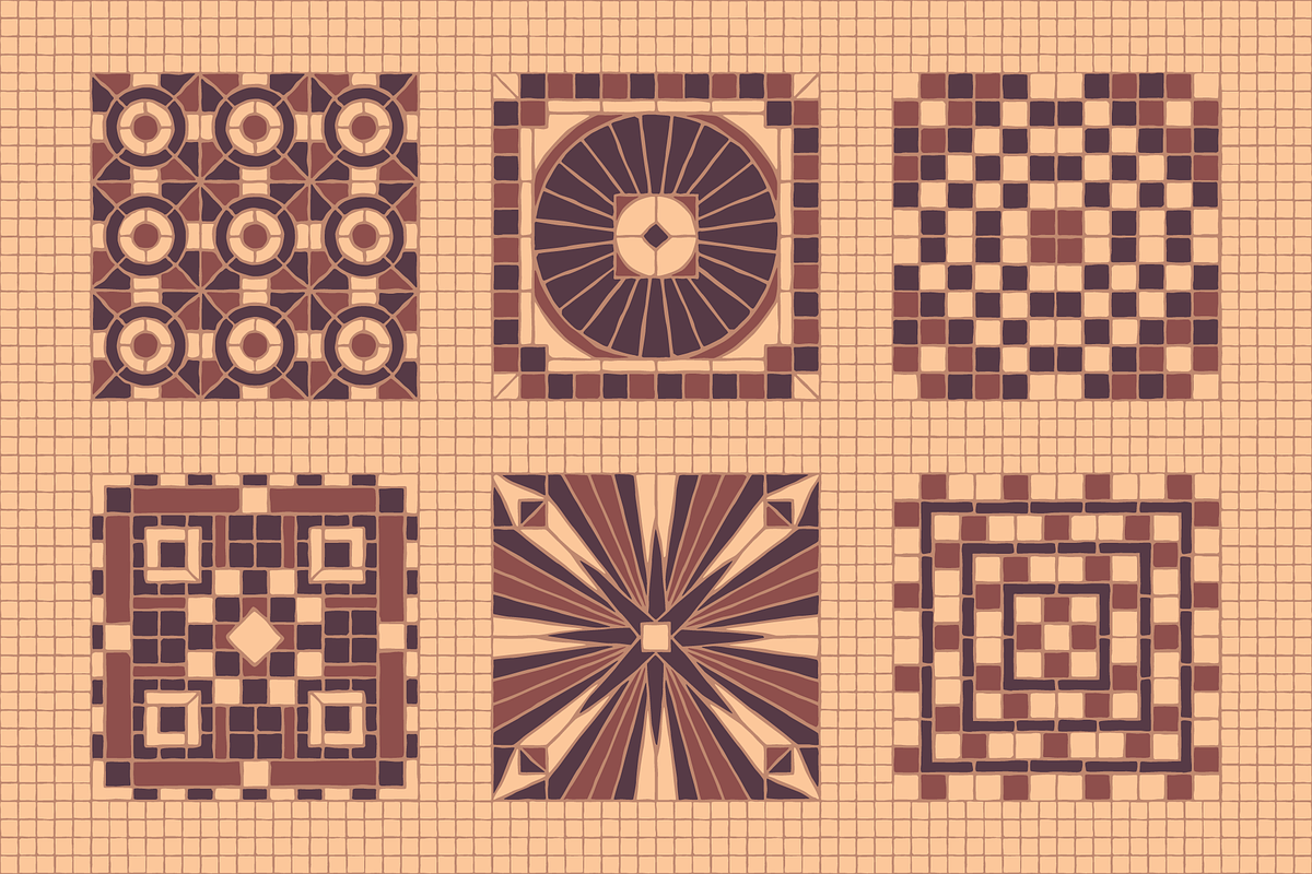 30x3 VINTAGE MOSAIC PATTERNS (BROWN), a Pattern Graphic by 2DFUNS (Photo 7 of 7)